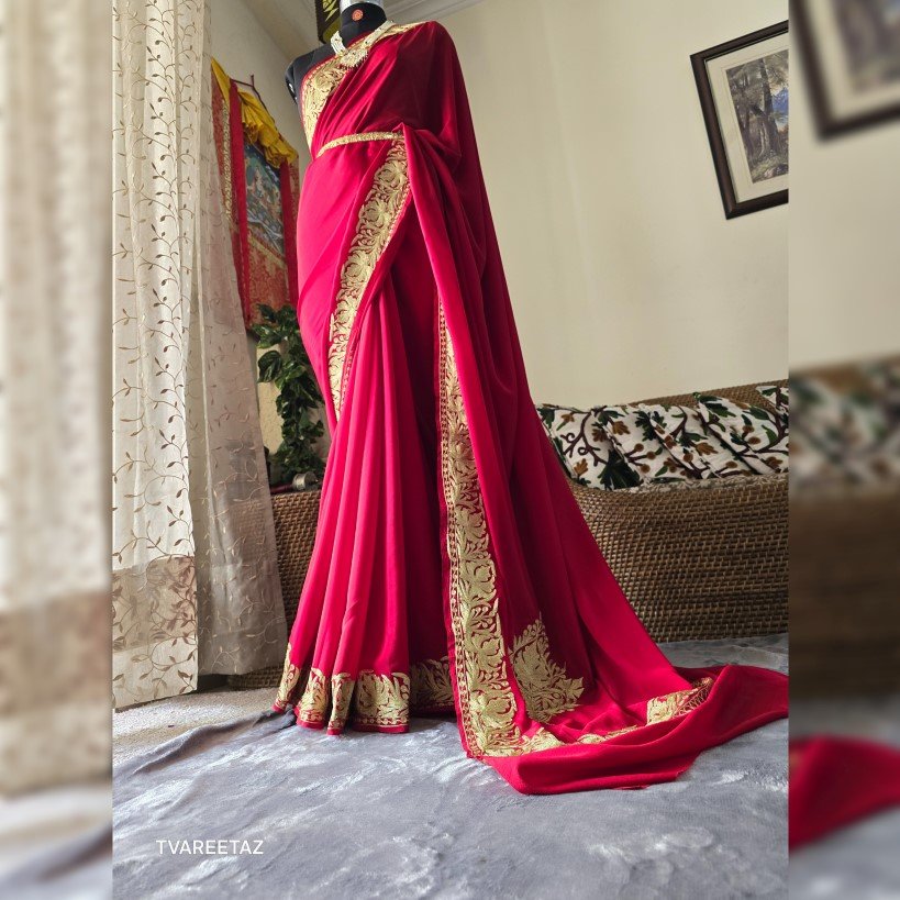 Kashmiri tilla embroidered saree