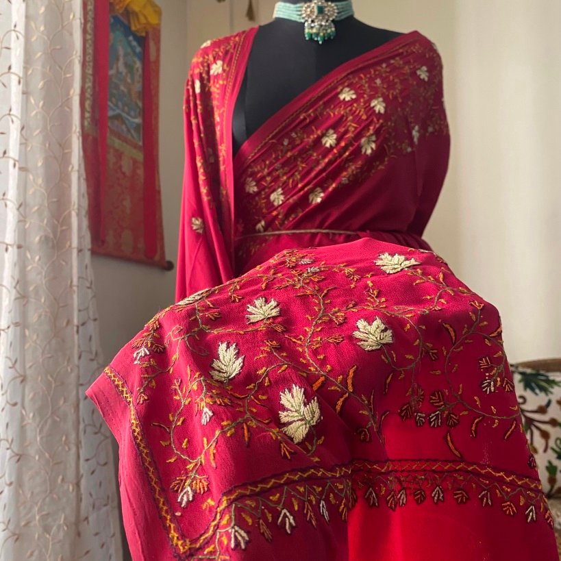 Kashmiri Sozni saree