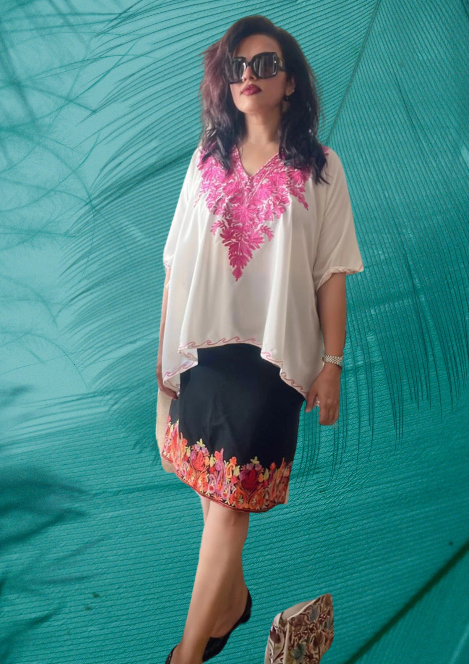 Soft cotton short kaftan