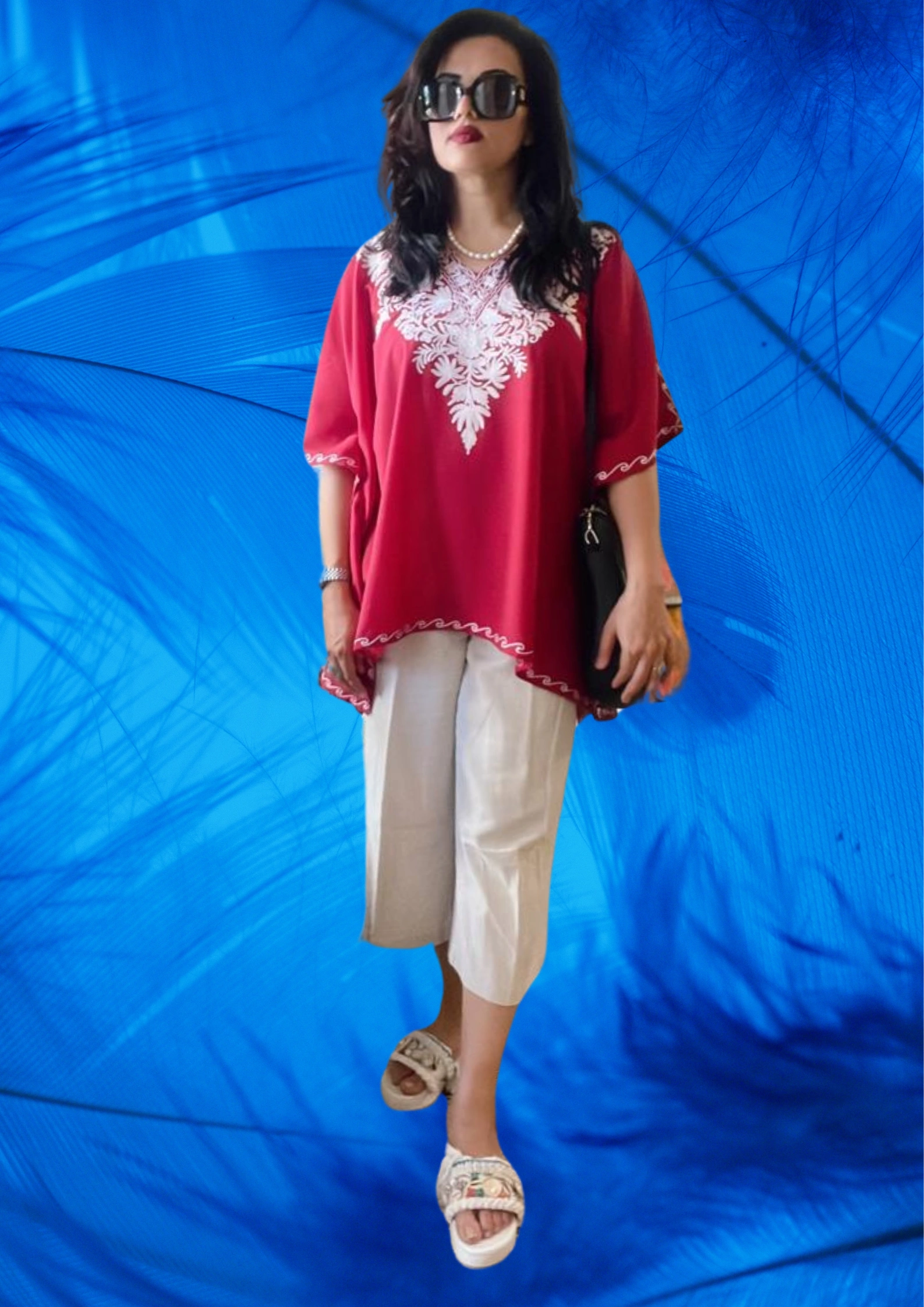Soft cotton short kaftan