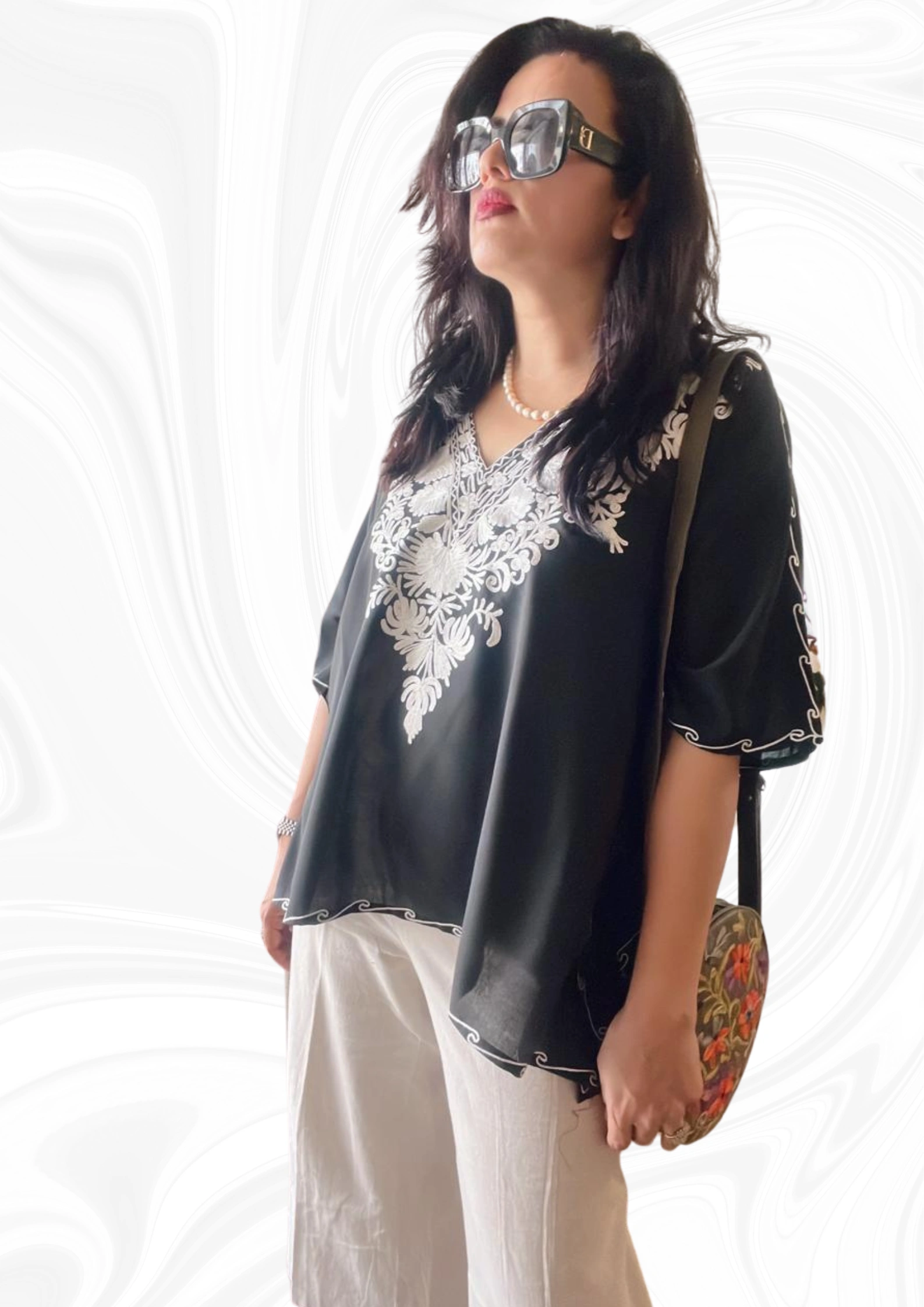 Soft cotton short kaftan