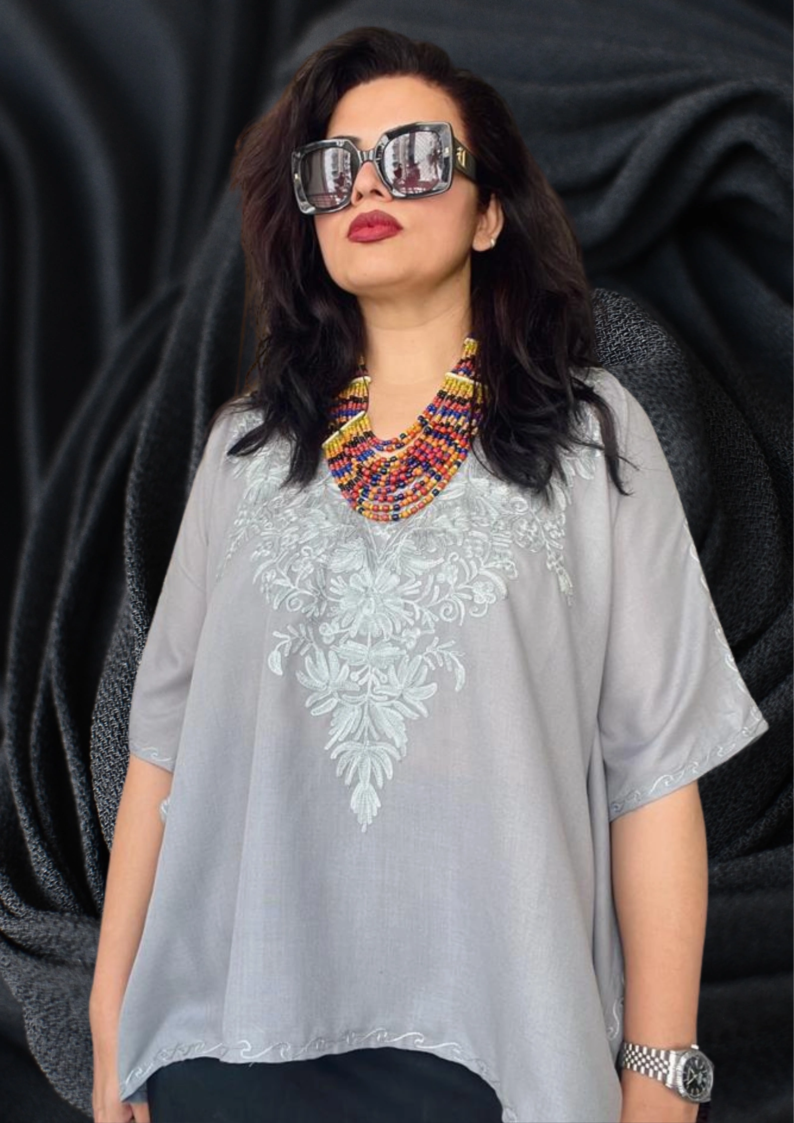 Soft cotton short kaftan