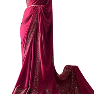 ROYAL AKSH : Exquisite Hand-Embroidered Papermeshie Saree by Ustaad