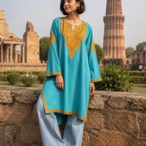 Handcrafted Luxury: Kashmiri Aari Embroidered Pheran
