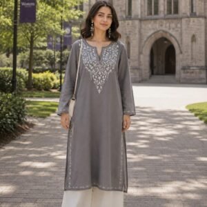 Handcrafted Luxury: Kashmiri Aari Embroidered Pheran