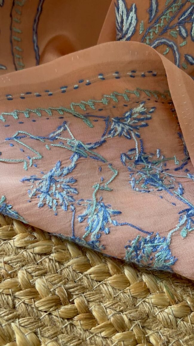 Exquisite Hand-Embroidered Papermeshie Saree by Ustaad - Image 5