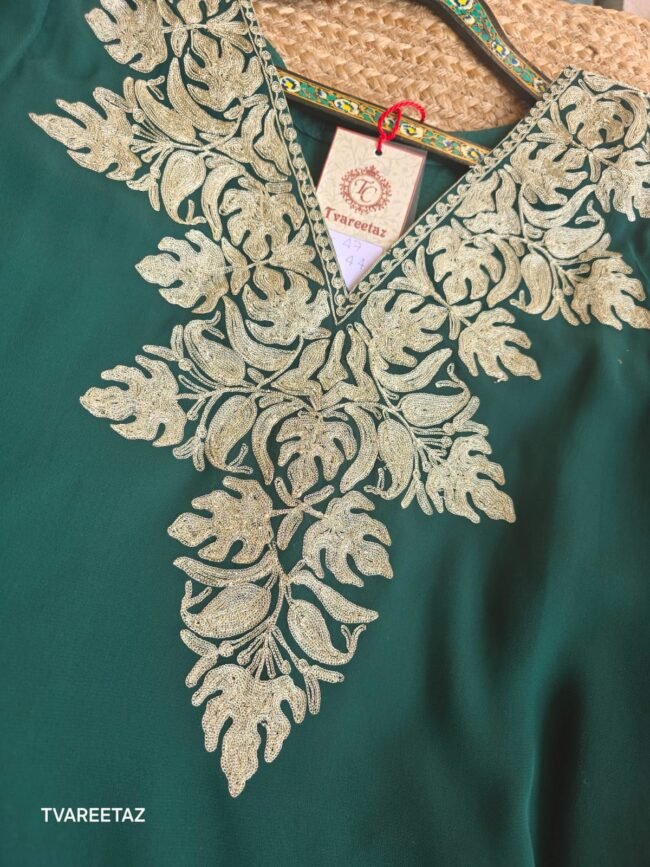 Exquisite Kashmiri Tilla Embroidered Dress - Image 5