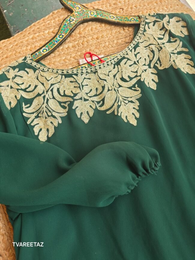Exquisite Kashmiri Tilla Embroidered Dress - Image 6