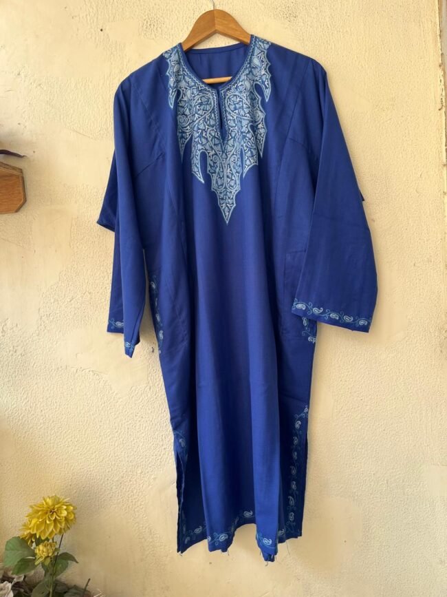 Handcrafted Luxury: Kashmiri Aari Embroidered Pheran - Image 6