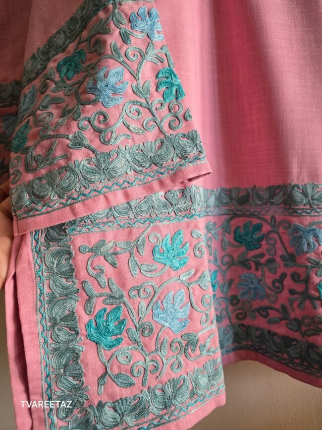 🌿 The Soul of Kashmir: Aari Embroidered Short Kurta Cordset 🌿 - Image 2