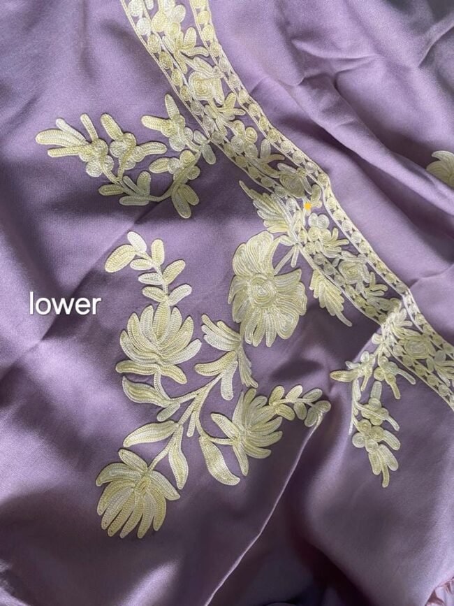 Exquisite Tvareetaz Designer Kashmiri Suit – A Masterpiece in Lavender & Ivory! - Image 5
