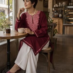 Handcrafted Luxury: Kashmiri Aari Embroidered Pheran
