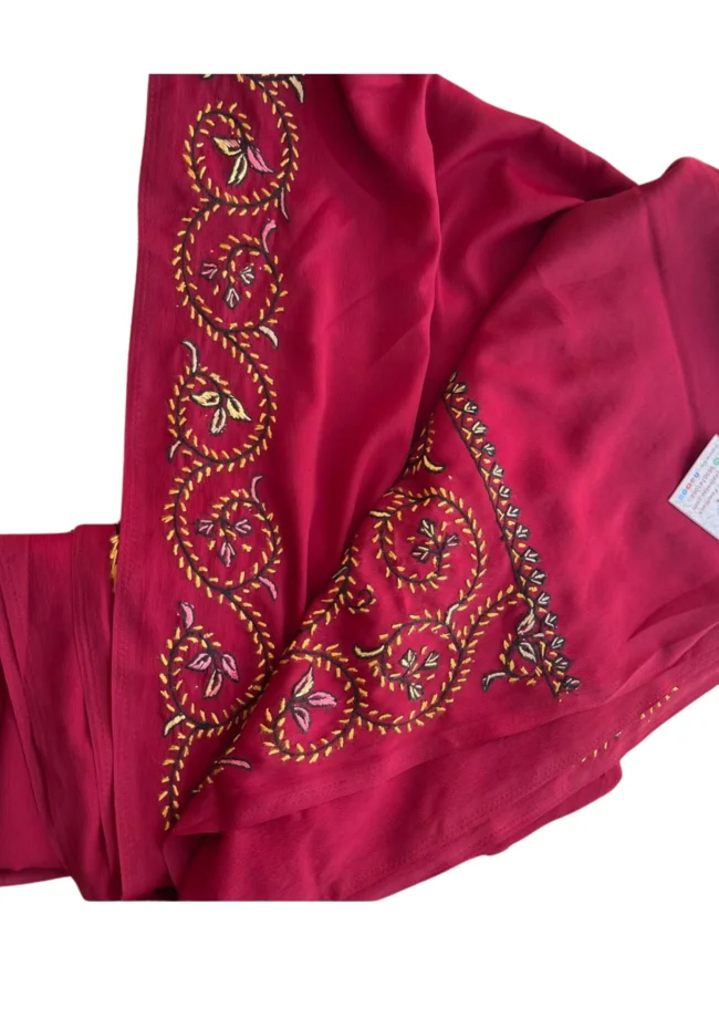 ROYAL AKSH : Exquisite Hand-Embroidered Papermeshie Saree by Ustaad - Image 3