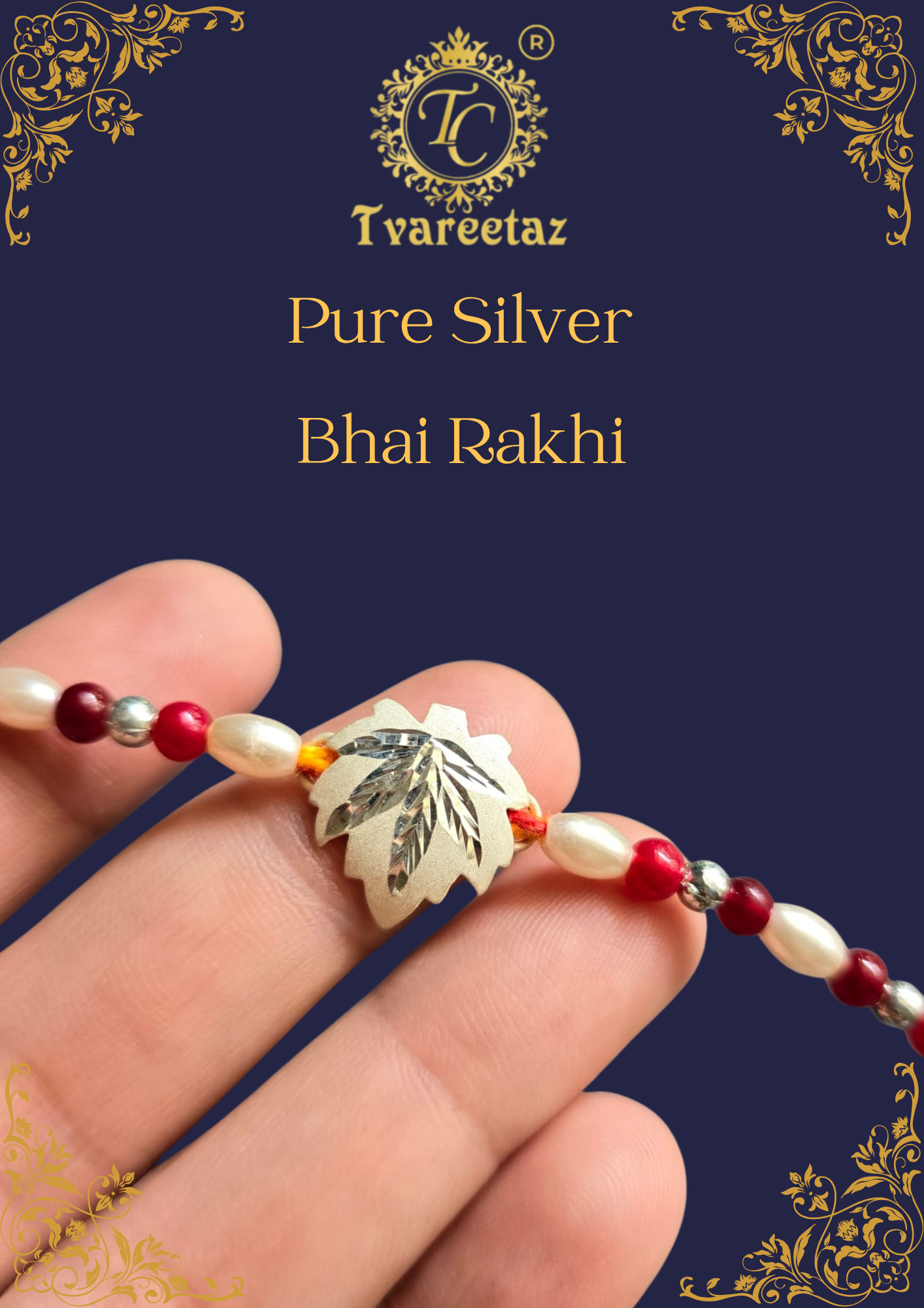 For Your Beloved Brother: Chinar Silver Rakhi