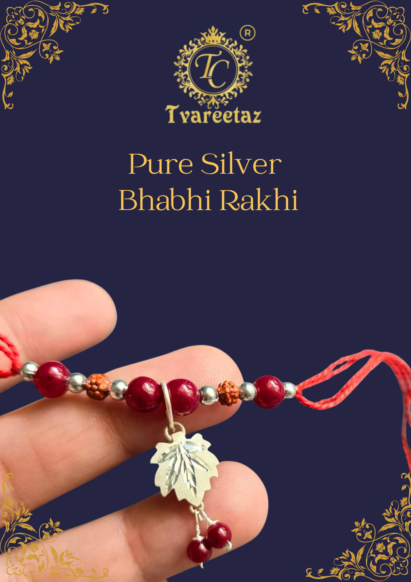 For Your Dearest Bhabhi: Chinar Silver Rakhi