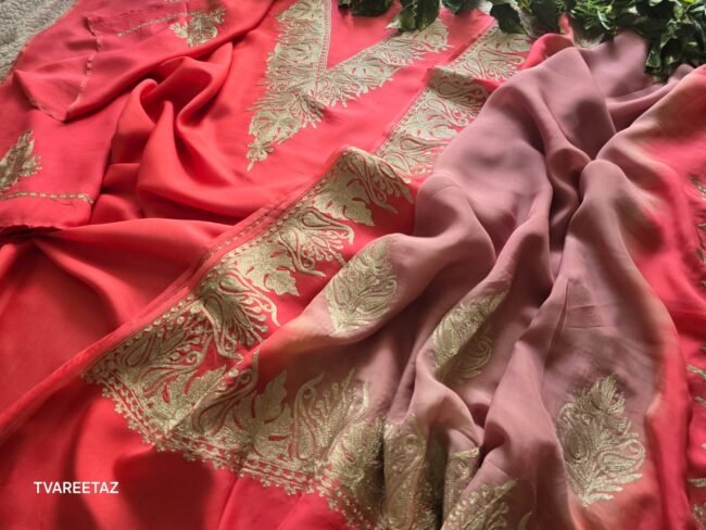 Exquisite Kashmiri Party Suit: Dual Tilla Embroidery - Image 3