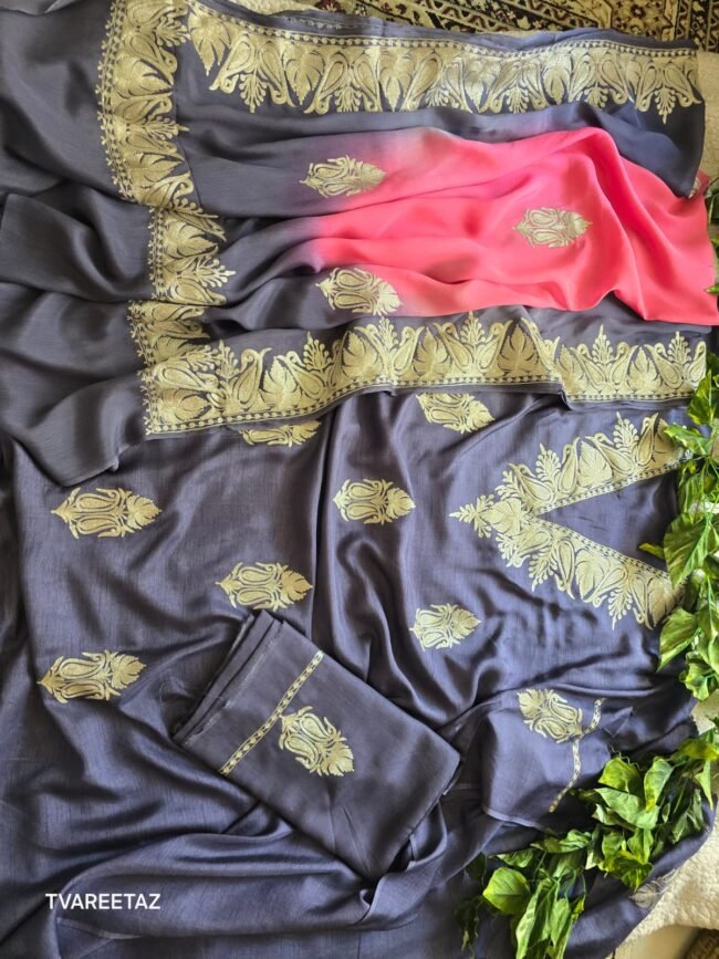 Exquisite Kashmiri Party Suit: Dual Tilla Embroidery - Image 3