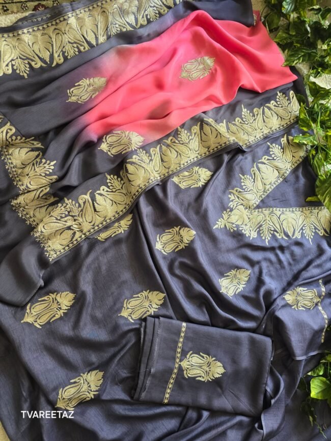 Exquisite Kashmiri Party Suit: Dual Tilla Embroidery - Image 4