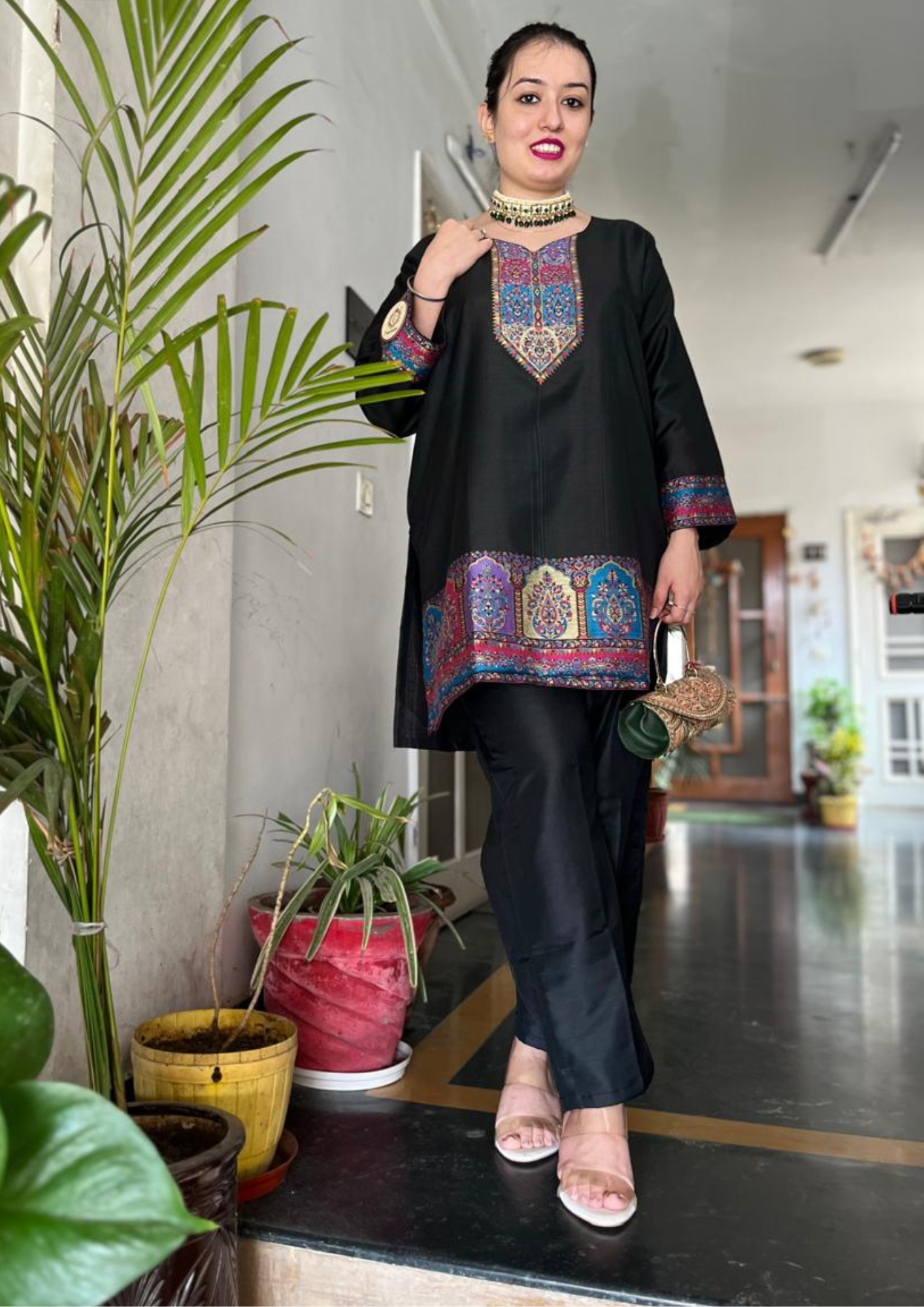 Kashmiri Kaani Silk Cord Set