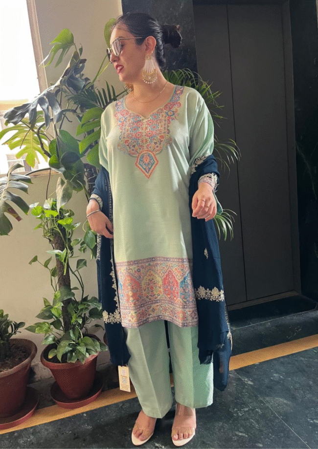 Kashmiri Kaani Silk Cord Set