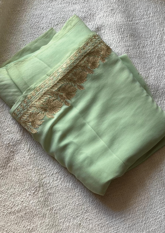 Kashmiri tilla embroidered saree