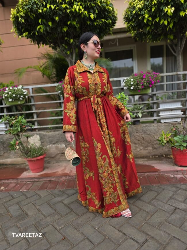FLORA – Handcrafted Kashmiri Gown By Tvareetaz - Image 5