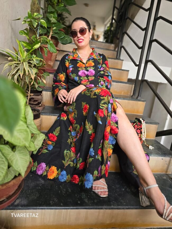 FLORA – Handcrafted Kashmiri Gown By Tvareetaz - Image 5