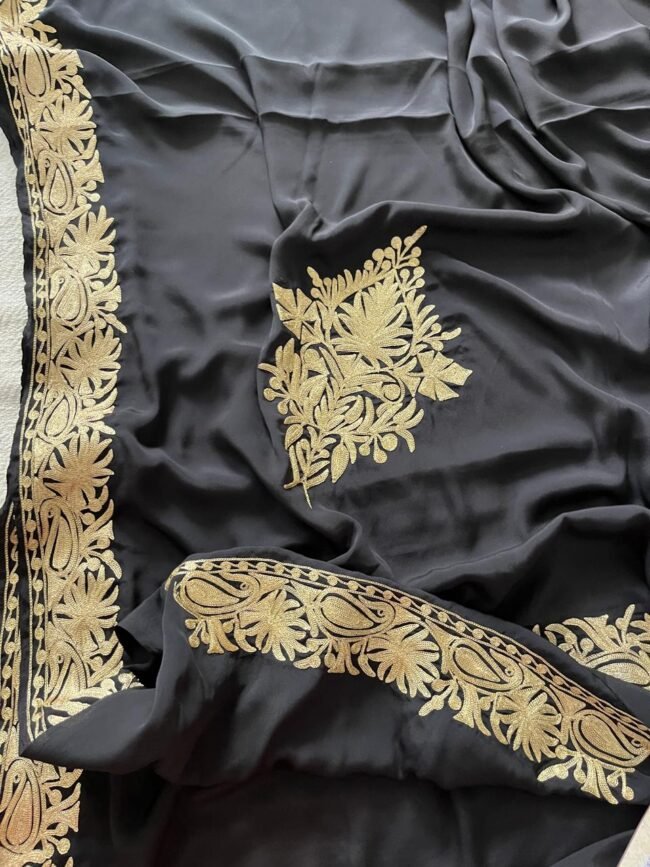 Kashmiri tilla embroidered saree - Image 3
