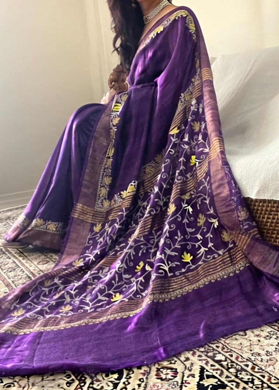 Tvareetaz Premiums -  Gichcha Kashmiri Saree - Image 7