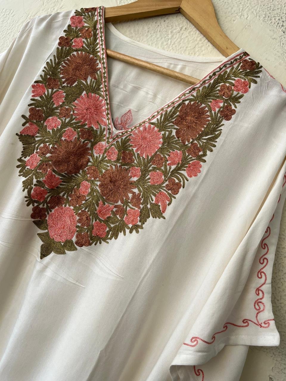 Elegant Comfort Meets Tradition: Kashmiri Tilla Embroidery Kaftan by Tvareetaz - Image 4