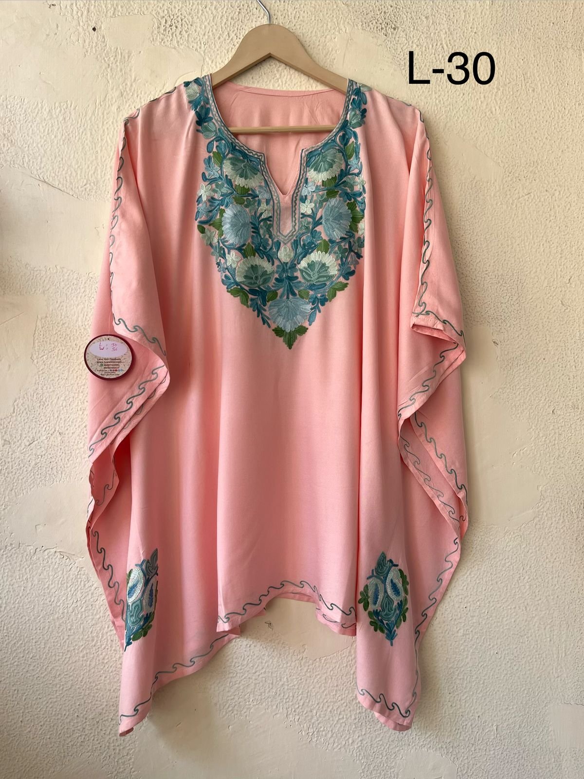 Kashmiri Aari Embroidered Rayon Kaftan