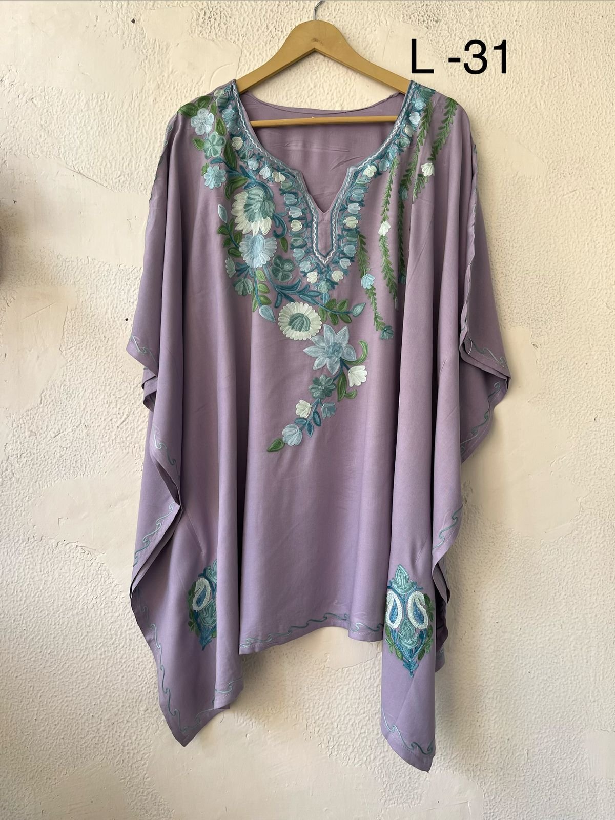 Kashmiri Aari Embroidered Rayon Kaftan
