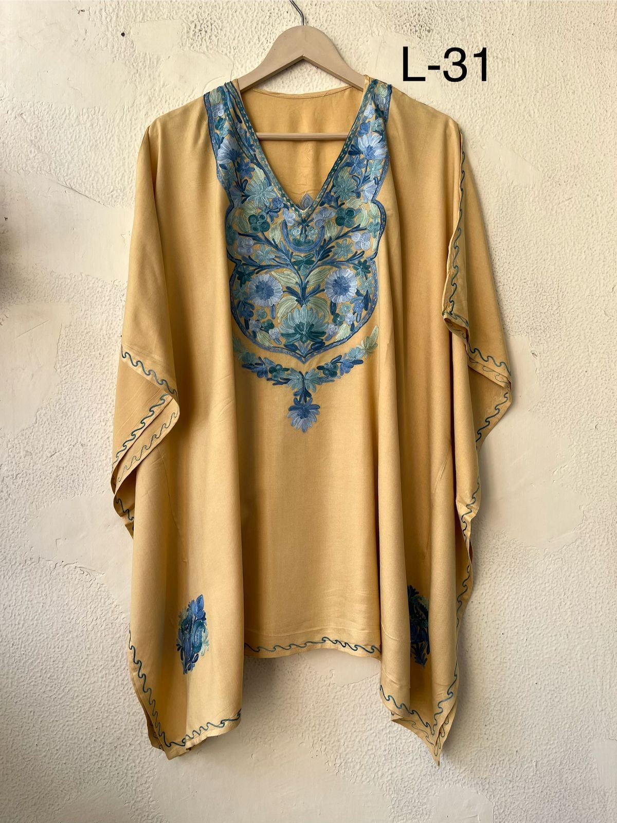 Kashmiri Aari Embroidered Rayon Kaftan