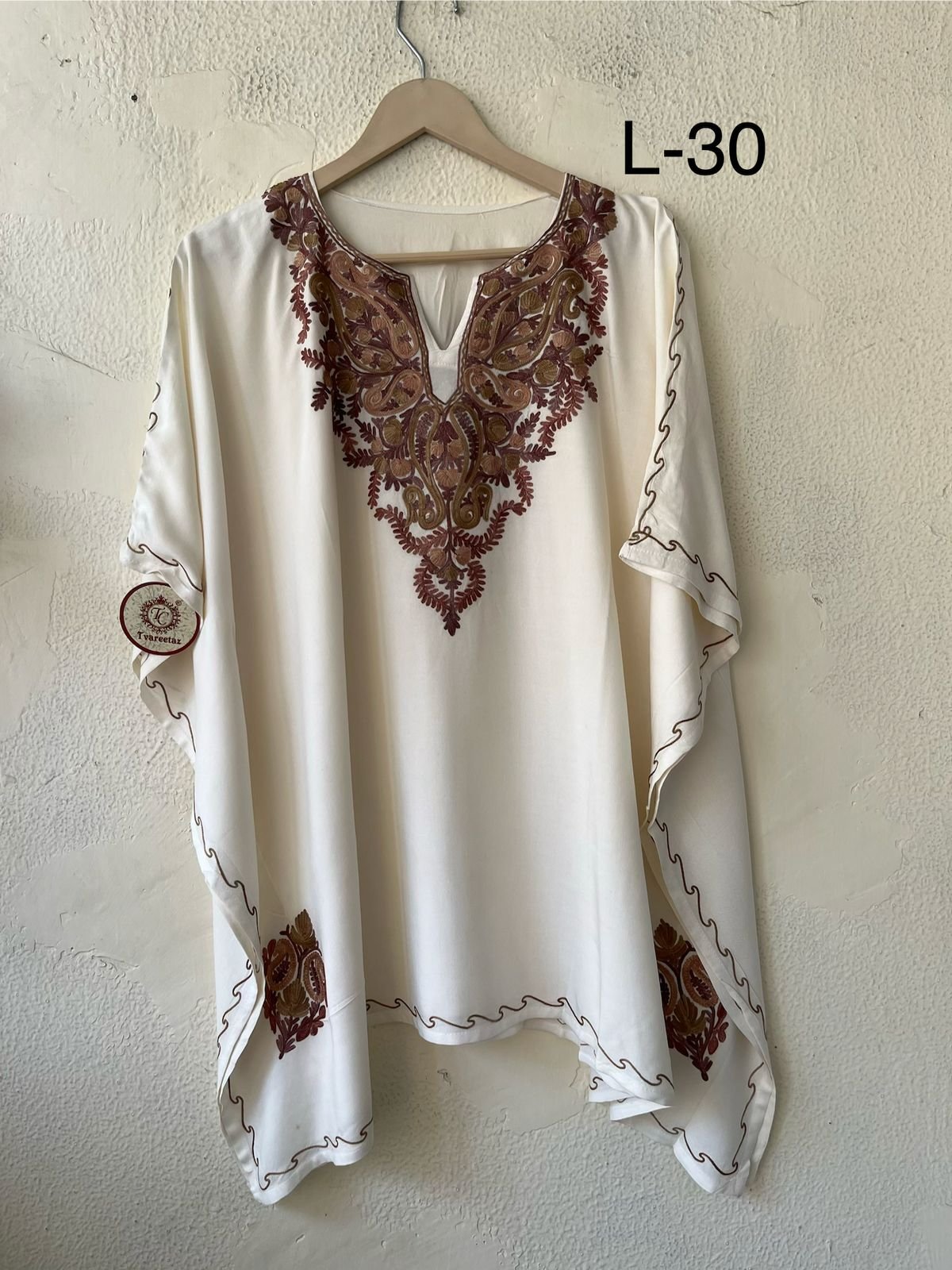 Kashmiri Aari Embroidered Rayon Kaftan