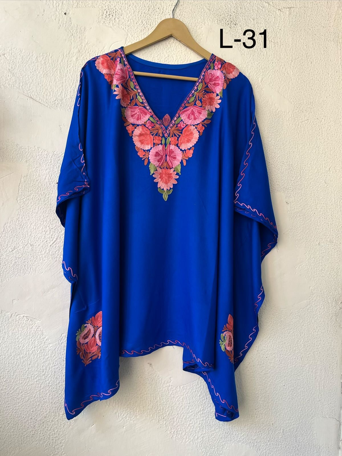 Kashmiri Aari Embroidered Rayon Kaftan