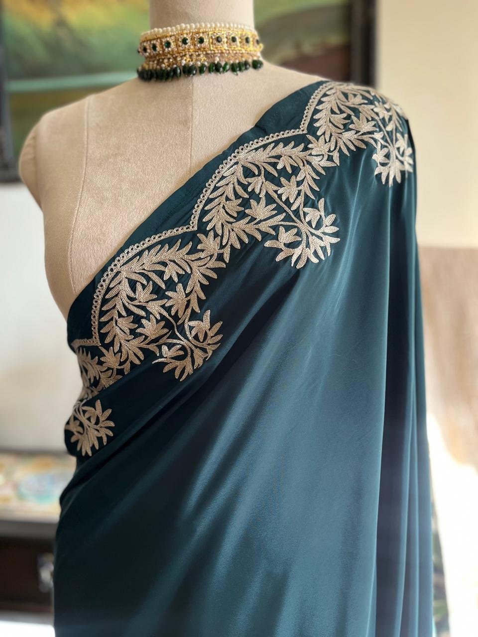 Jashan – Kashmiri Tilla Embroidery Saree✨ - Image 7