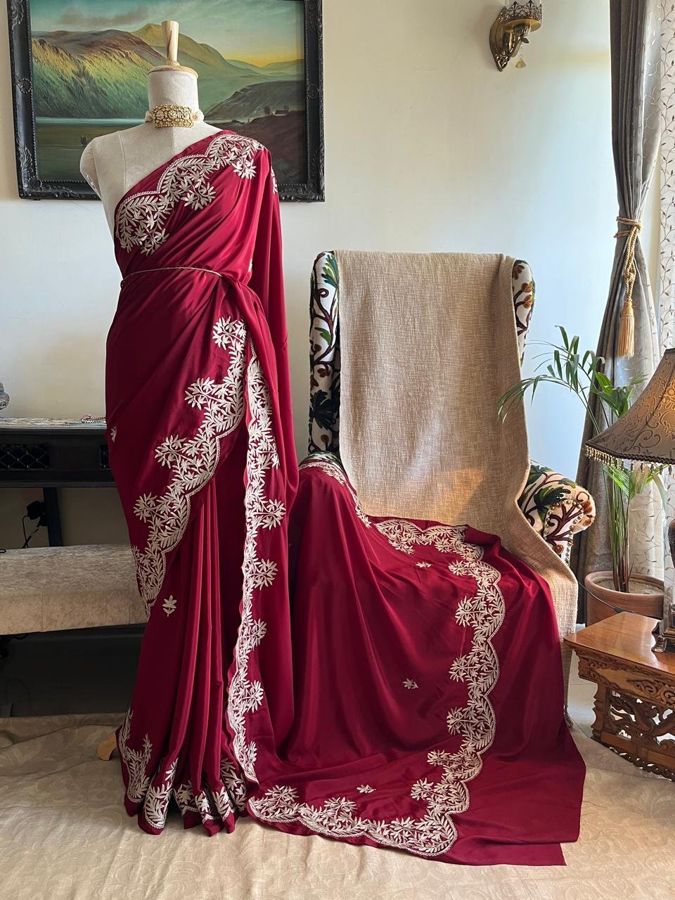 Jashan – Kashmiri Tilla Embroidery Saree✨ - Image 2