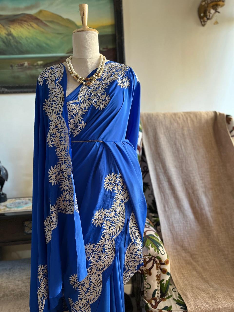 Jashan – Kashmiri Tilla Embroidery Saree✨ - Image 2