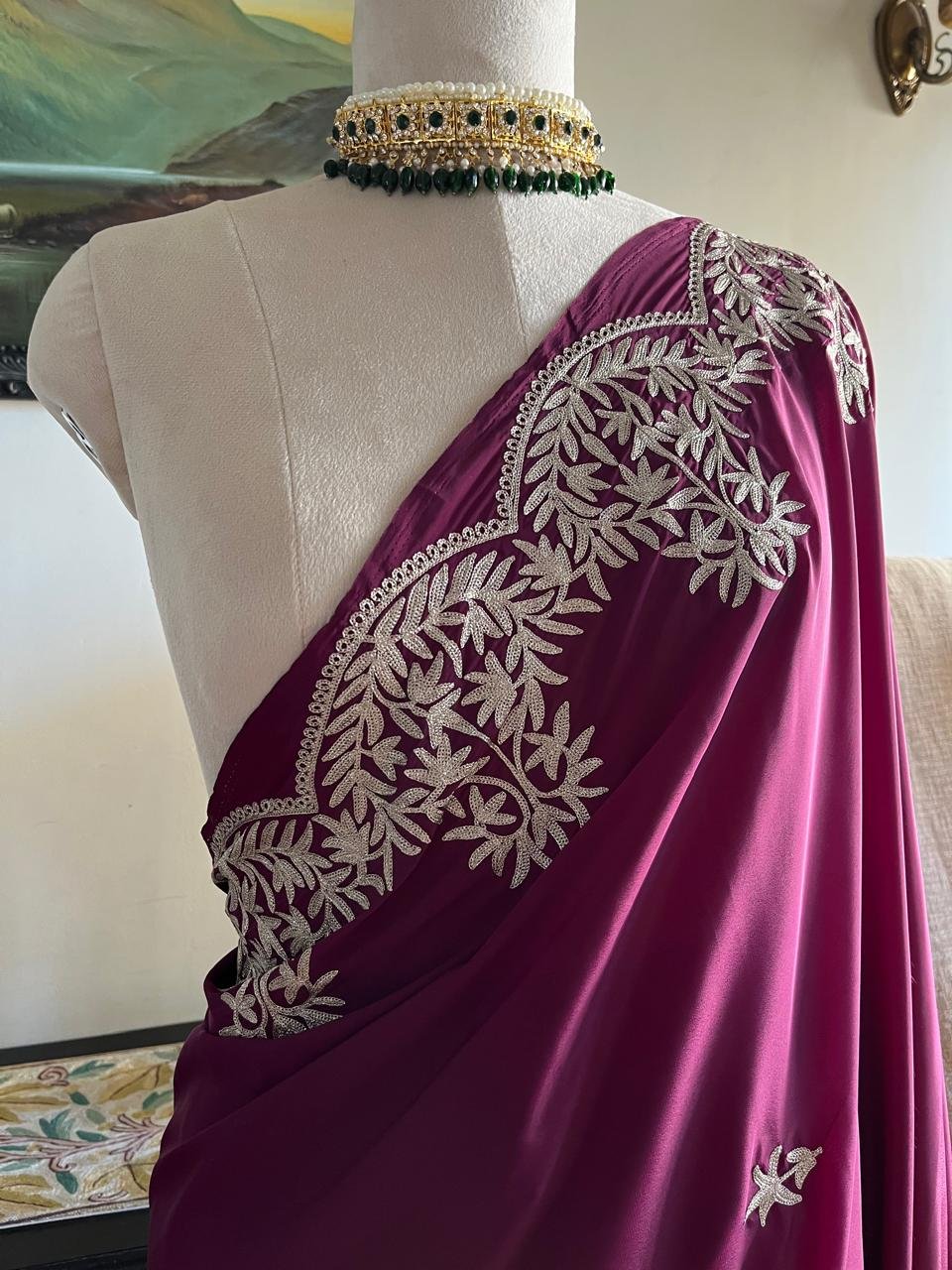 Jashan – Kashmiri Tilla Embroidery Saree✨ - Image 7