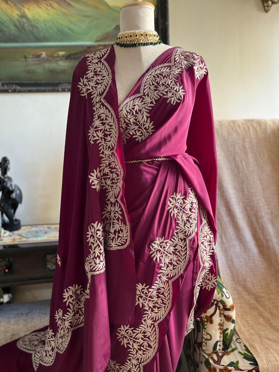 Jashan – Kashmiri Tilla Embroidery Saree✨ - Image 2