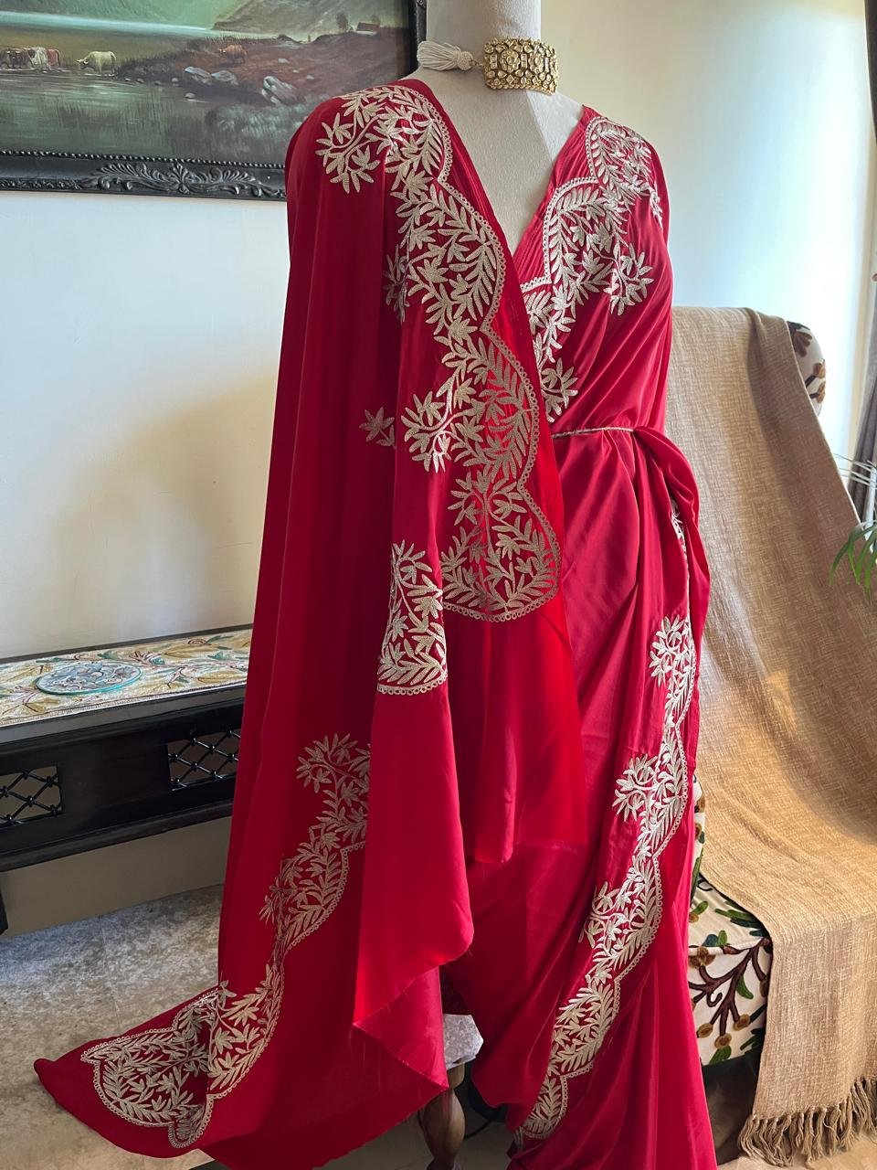 Jashan – Kashmiri Tilla Embroidery Saree✨ - Image 4
