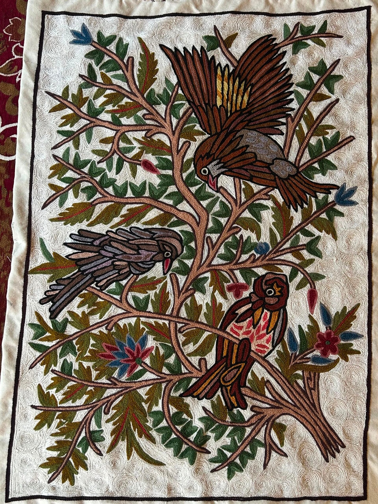 Hand-Embroidered Kashmiri Wall Hanging (2 x 3 Feet) - Image 2