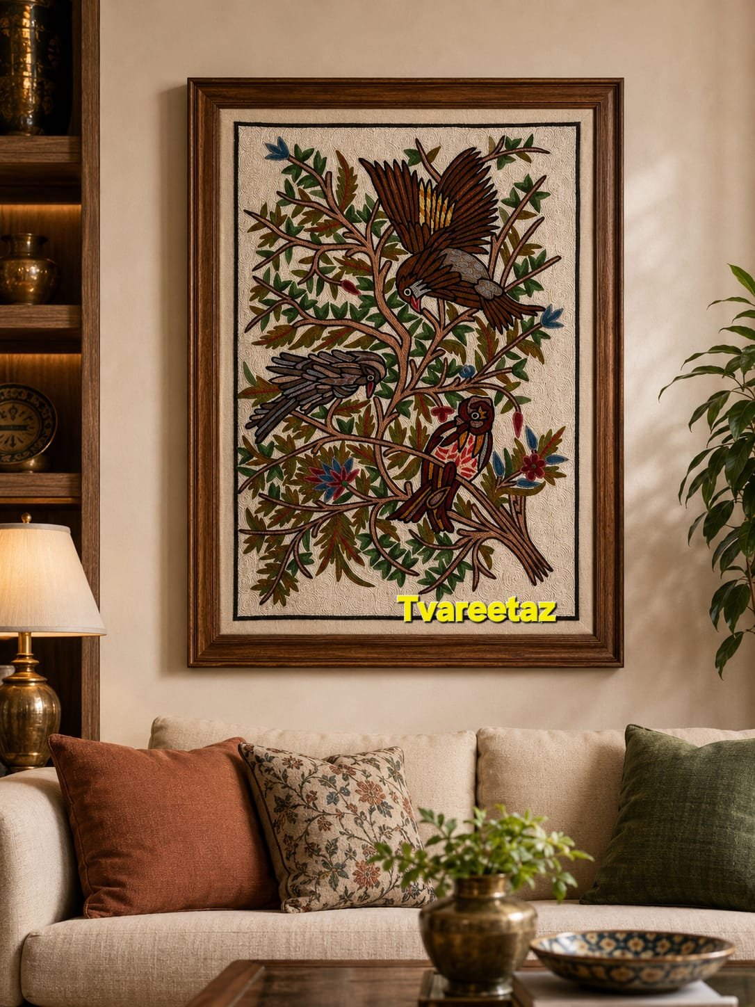 Hand-Embroidered Kashmiri Wall Hanging (2 x 3 Feet)