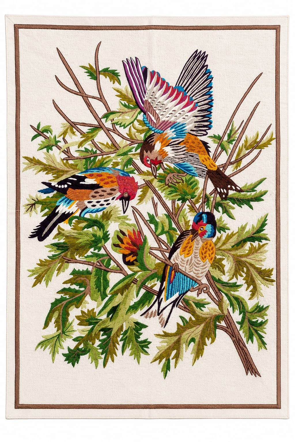 Hand-Embroidered Kashmiri Wall Hanging (2 x 3 Feet) - Image 2