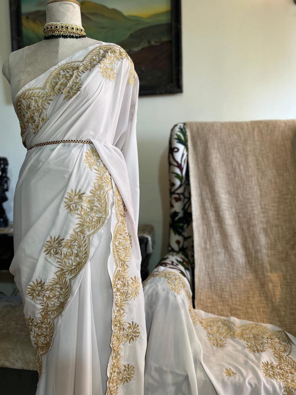 Jashan – Kashmiri Tilla Embroidery Saree✨ - Image 10