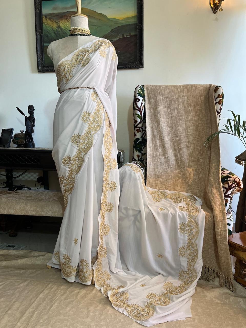 Jashan – Kashmiri Tilla Embroidery Saree✨ - Image 9