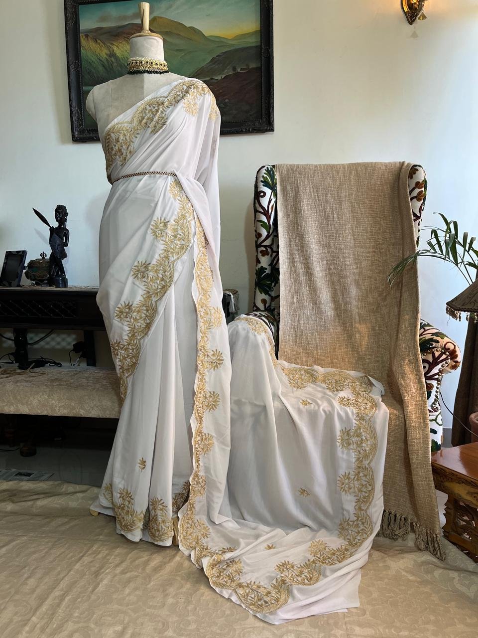 Jashan – Kashmiri Tilla Embroidery Saree✨ - Image 5