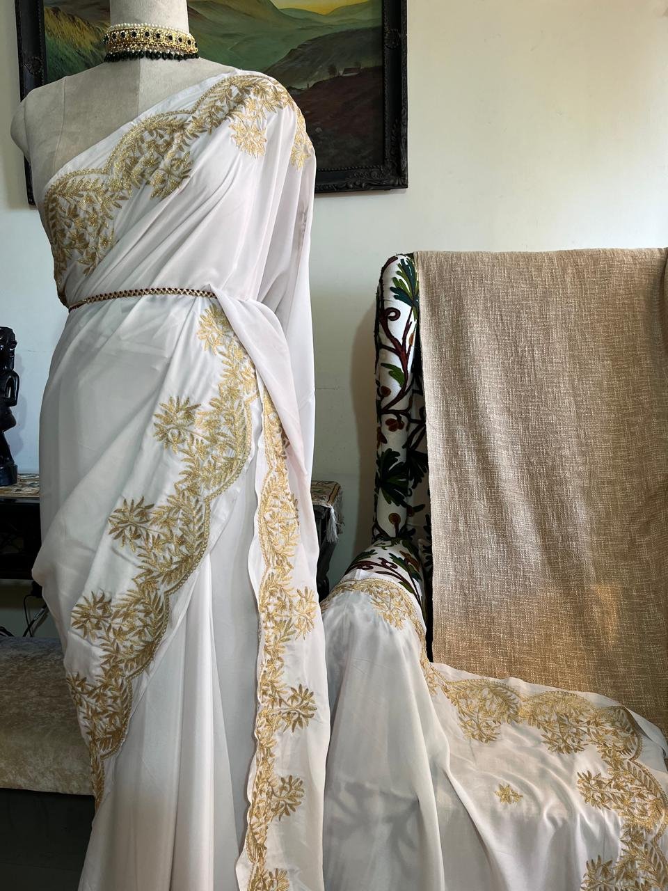Jashan – Kashmiri Tilla Embroidery Saree✨ - Image 4