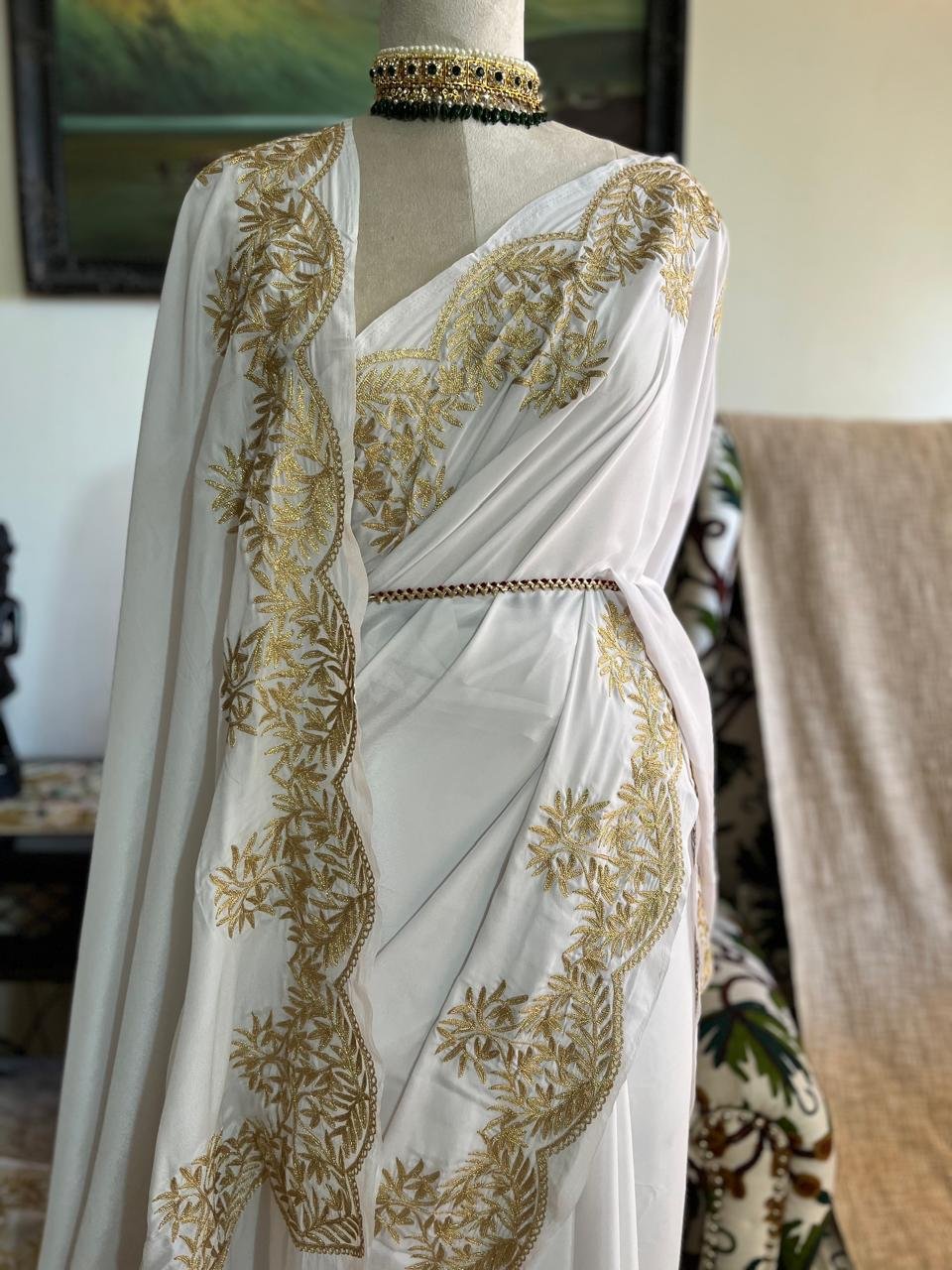 Jashan – Kashmiri Tilla Embroidery Saree✨ - Image 3