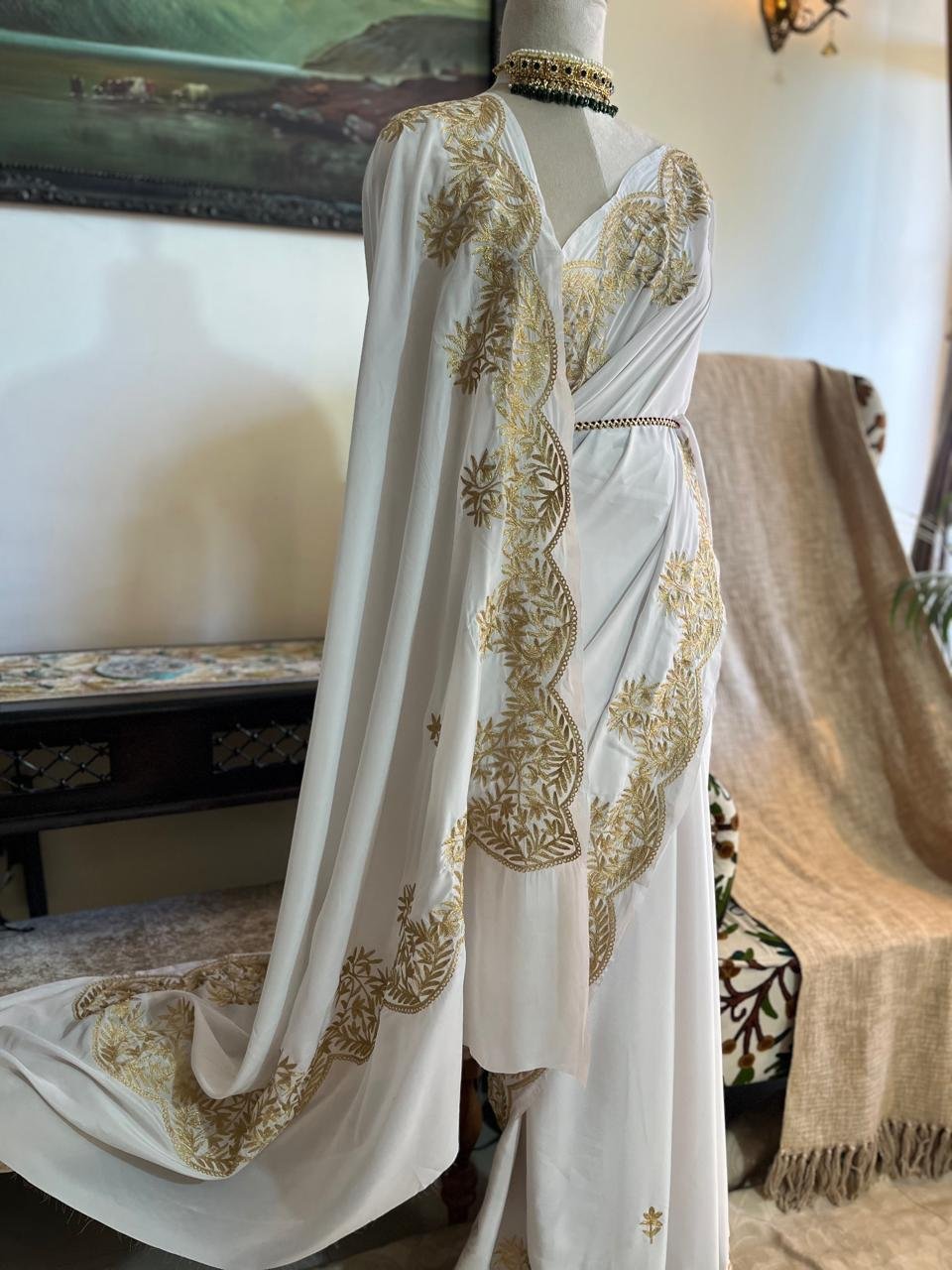 Jashan – Kashmiri Tilla Embroidery Saree✨ - Image 2